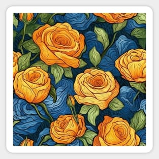 Van Gogh Roses Pattern 4 Sticker
